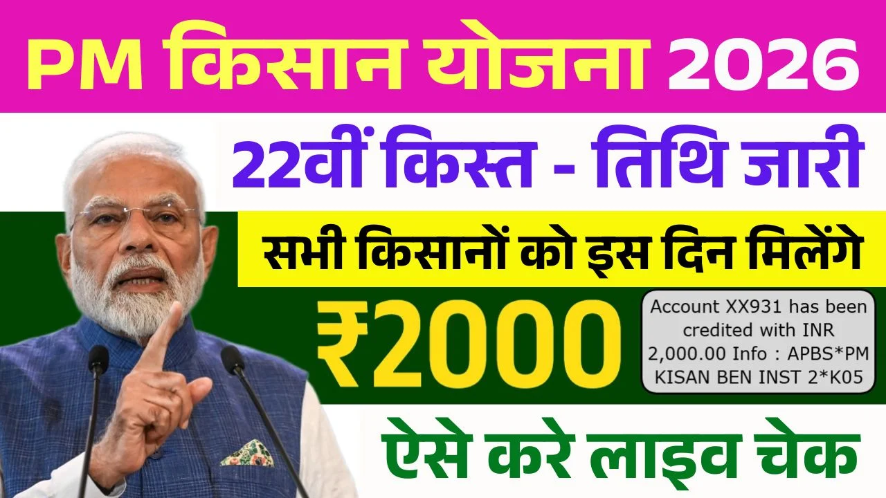 PM Kisan 22th Installment Date Out 2026